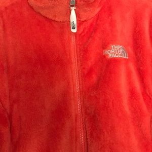 Orange North Face Zip Up Jacket